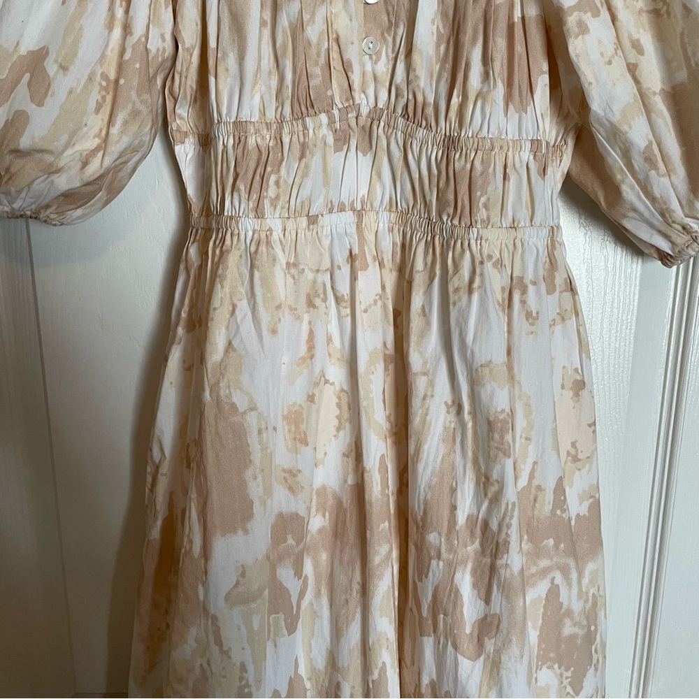 NWT Cleobella Catalina Midi Dress Watercolor Print Sz Small Neutral Tiered Boho - Picture 8 of 16